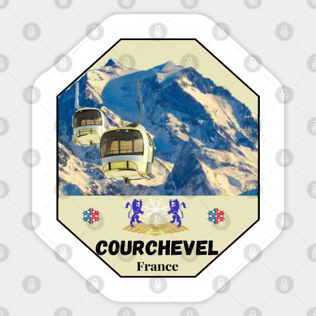 Courchevel, France Sticker by Papilio Art